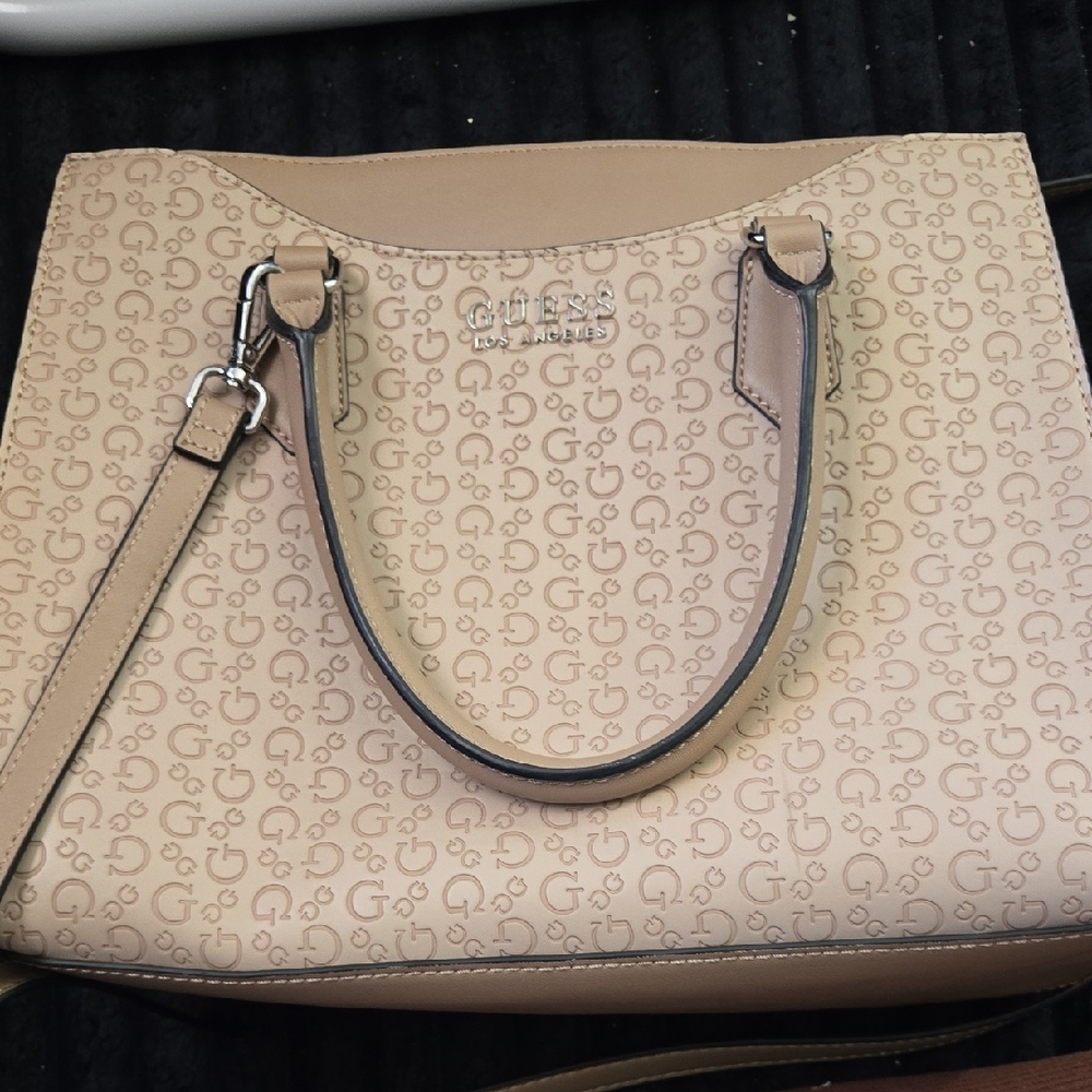 GUESS Tan Logo Tote Bag